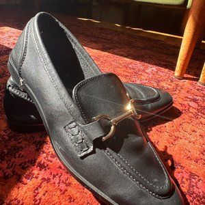 Zara Leather Loafers gold buckle genuine real SOFT leather NWOT NEVER WORN